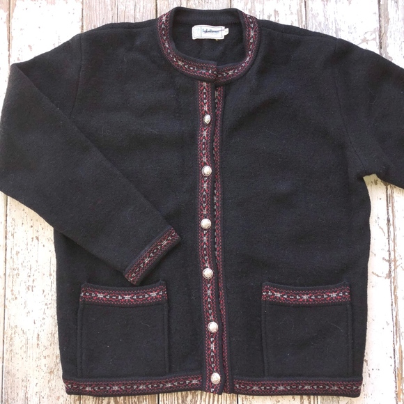 L.L. Bean Other - L.L.BEAN boiled wool cardigan sweater/metal button